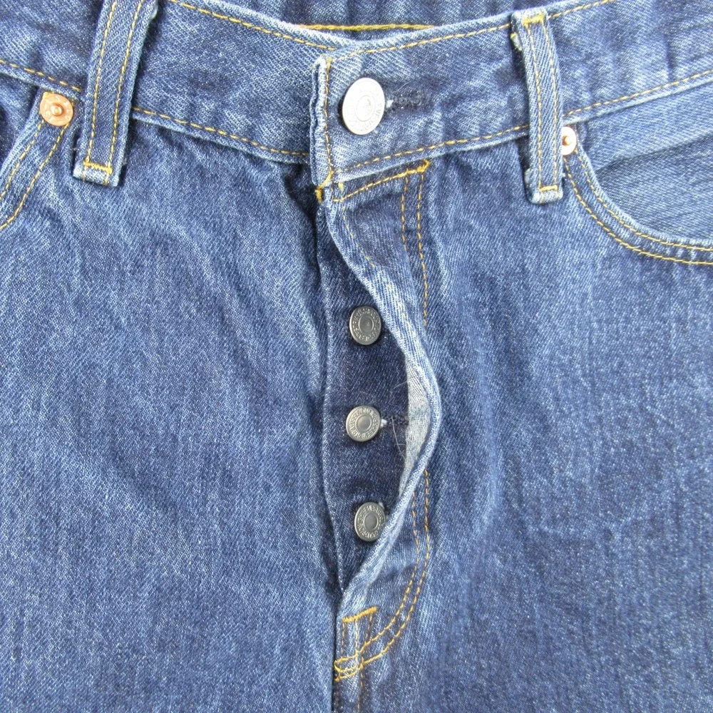 Levis 501 Original Fit Jeans Mens 34x32 Dark Wash Blue Denim 00501-0115